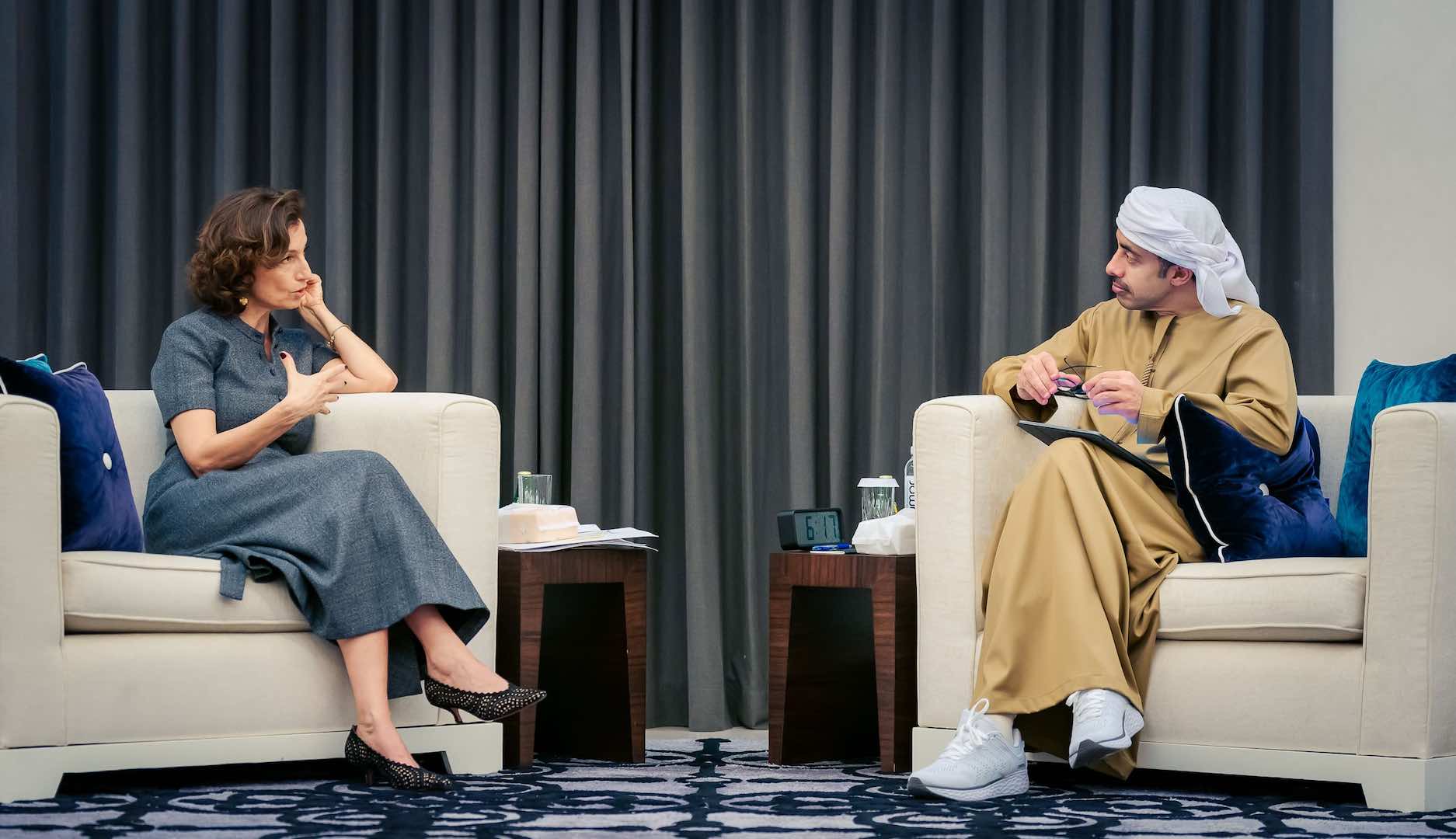 UAE foreign minister meets UNESCO director general
